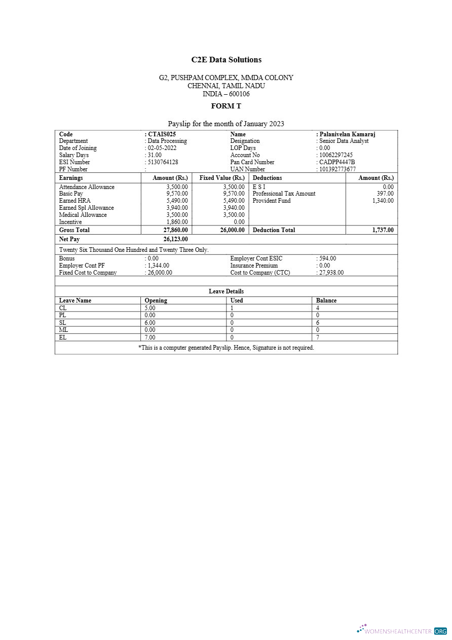 Download C2E Data Solutions payslip template in Word and PDF formats.pdf, 1 Photoshop template